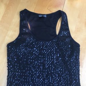 Black sequin tank top